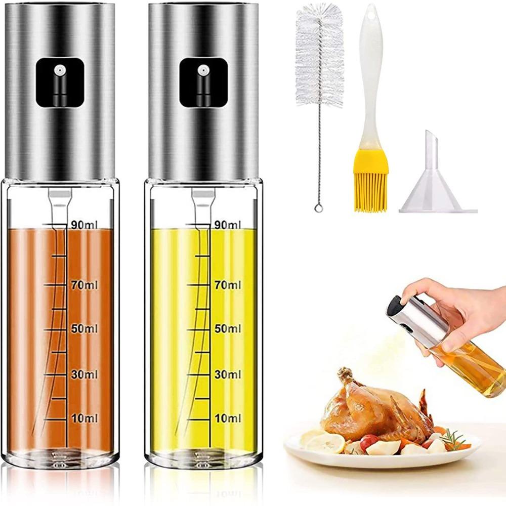 Solighter 100ml Olive Oil Sprayer Portable Dispenser BBQ Dispenser Tempat Dispense Kaca Anti Bocor