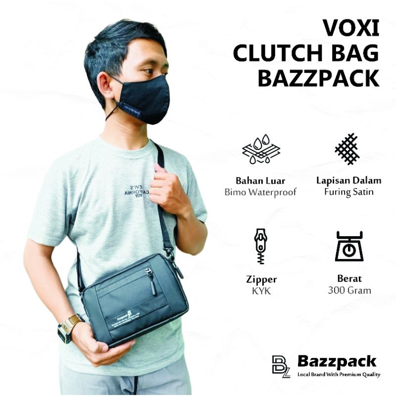 Bazzpack - Voxi Tas Slempang Clutch Bag Pouch Pria Wanita Handbag Waterproof