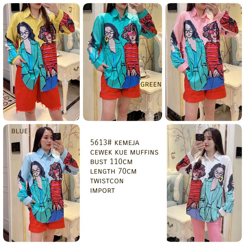 MDLV ~ 5613# Kemeja Cewek Kue Muffins Import