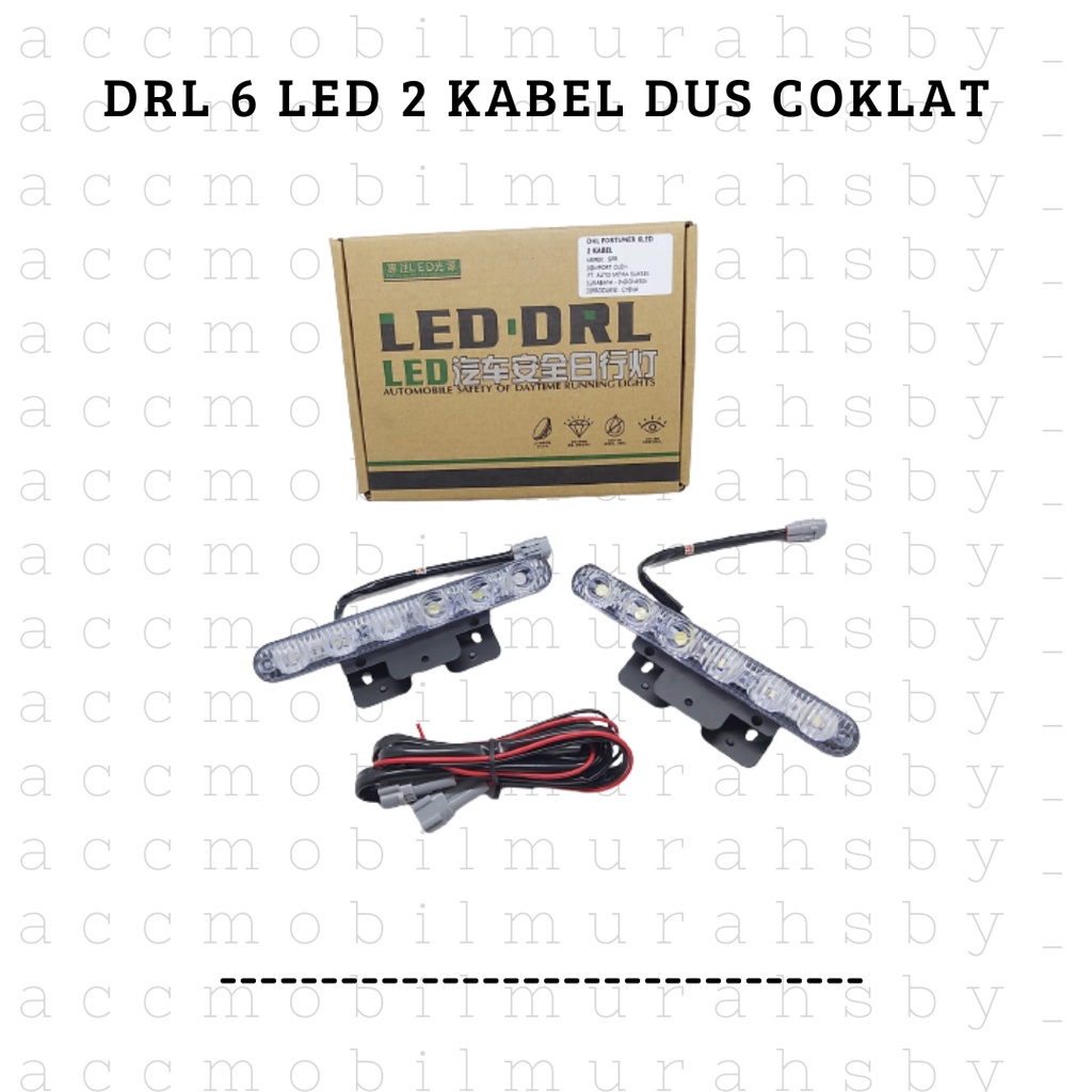 DRL LED model Fortuner terang 2 x 6 titik / Lampu LED DRL 6 Titik (2 kabel)