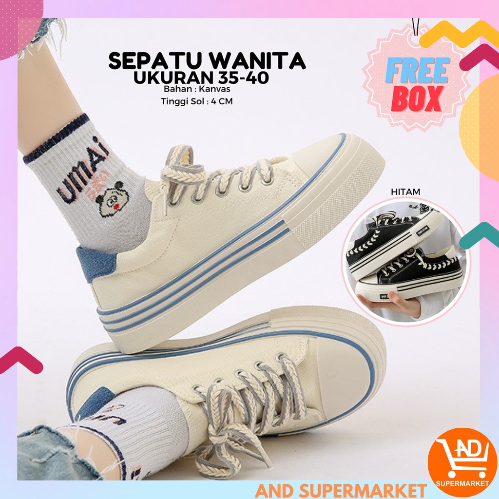 AND / COD / Sepatu Wanita Import Sneakers Anak Perempuan Sepatu Jalan Cewek Kekinian Sepatu Casual Wanita Fashion Korea Style SPT-46