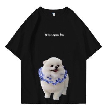 Atasan Baju Korea Wanita Dewasa Oversize Motif Anjing Lucu Pom its a happy T-shirt