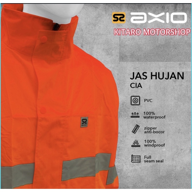 Axio Jas Hujan Mantel Dewasa Tebal Setelan Jaket Celana PVC CIA UNISEX