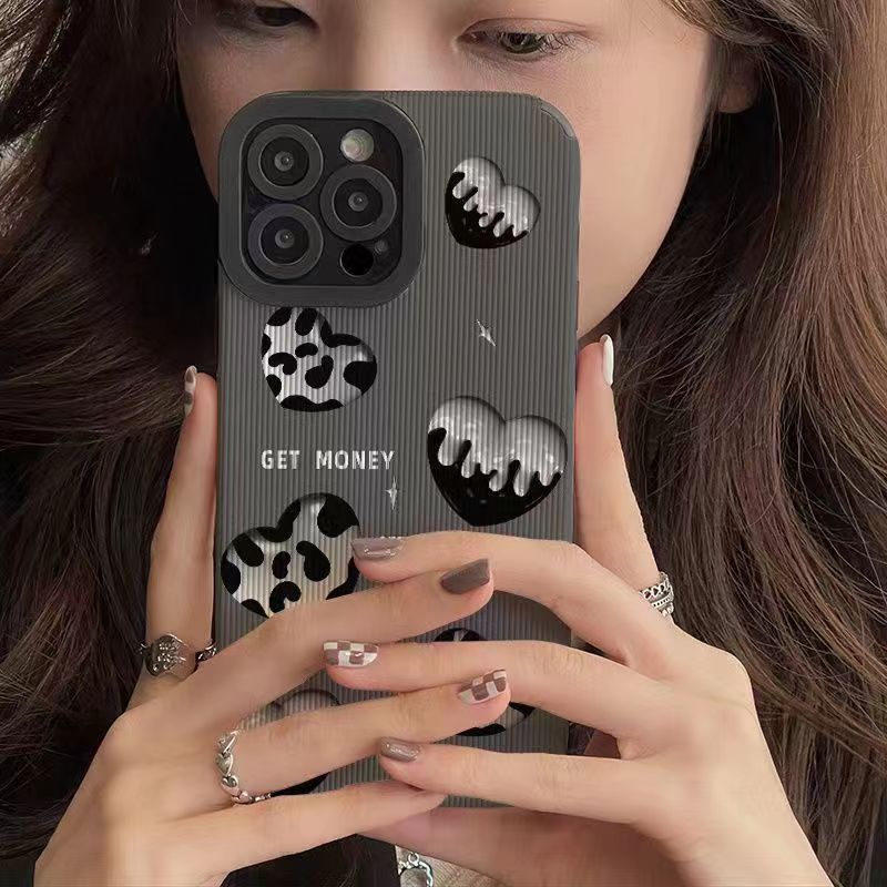 Ins High-End Cream Hati Cocok Untuk Iphone14 14pro 14Plus 14prm iPhone 13 13pro 13prm iPhone 11 7Plus 8Plus Xr XS 12 Pro Max Empat Sudut Casing Ponsel Tahan Guncangan