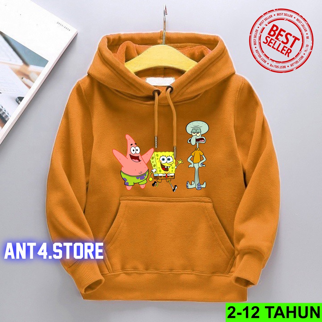 Hoodie Anak Perempuan Laki Laki / Hodie Spongebob Anak Usia 2 3 4 5 6 7 8 9 10 11 12 Tahun / Jaket Anak Cewek Cowok / Switer Unicorn Anak