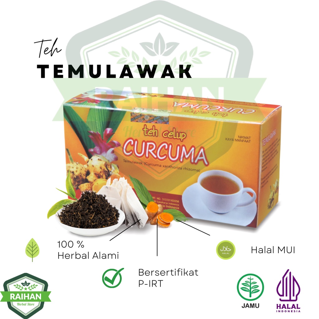 

Teh Curcuma Temulawak Tazakka Isi 20 Kantong Teh Minuman Herbal Alami untuk asam lambung dan gangguan pencernaan Halal