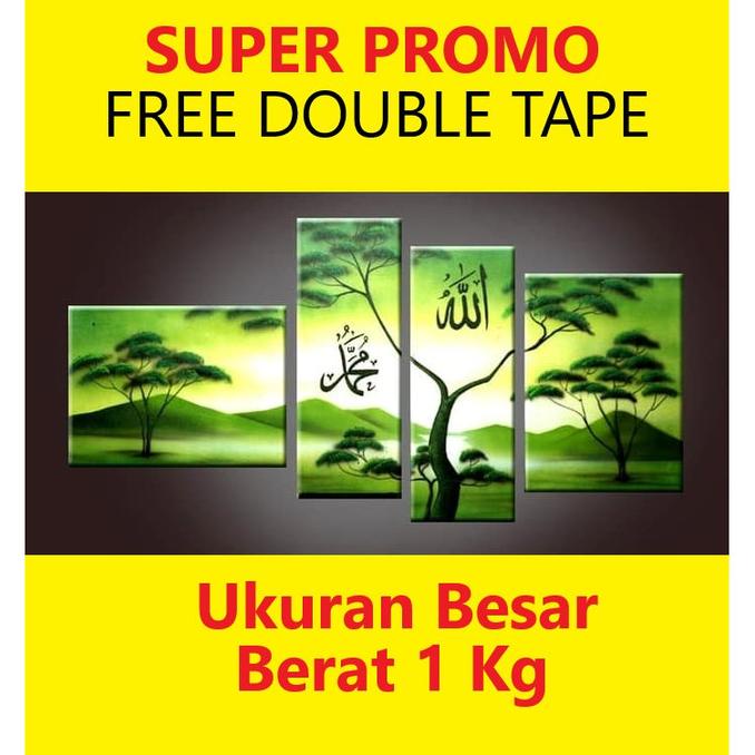 [BISA COD] Lukisan Pemandangan Kaligrafi HJ149