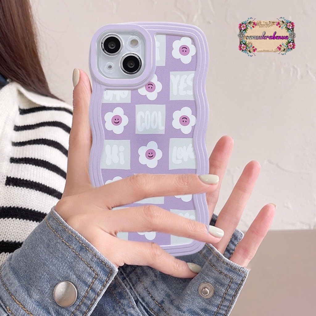 SS125 SOFTCASE SILIKON GELOMBANG MOTIF SMILE FLOWER FOR IPHONE 7 8 7+ 8+ X XS XR XS MAX 11 12 13 14 PRO MAX SB4556