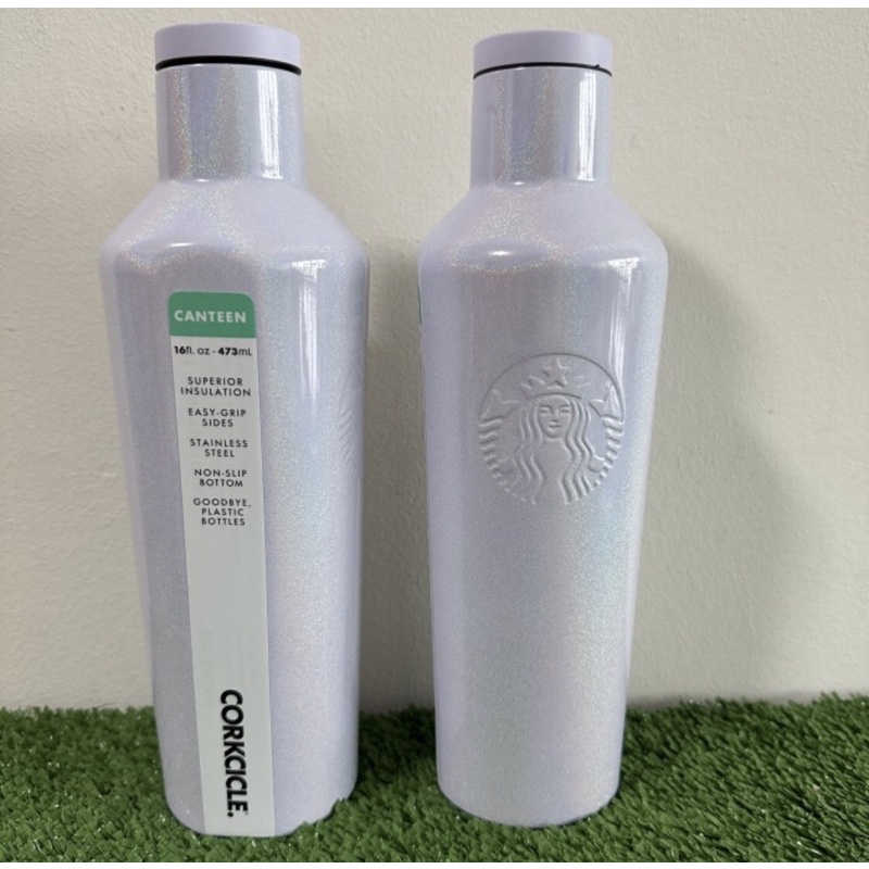 starbucks tumbler x corkcircle iridescent purple glitter irisdescent