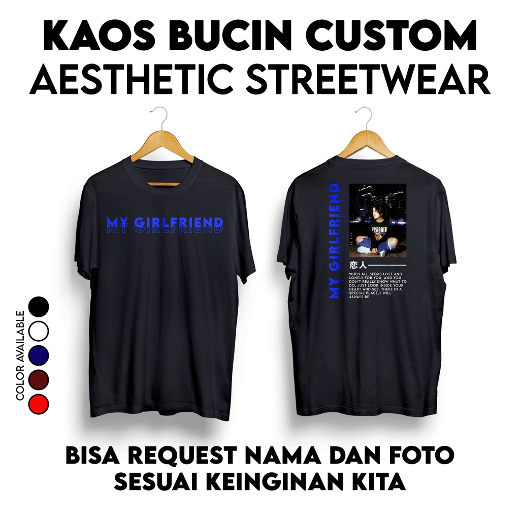 Kaos Custom Foto Aesthetic / Kaos Sablon Satuan / Kaos Sablon Digital DTF / Kaos Viral Tiktok / Baju