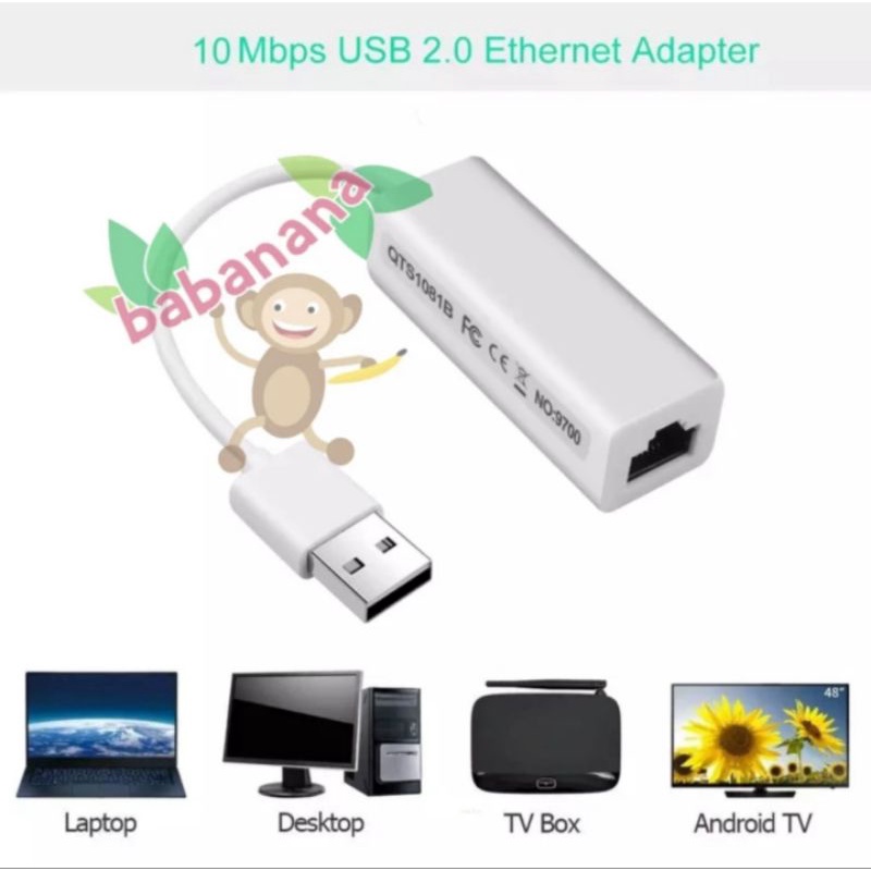 USB to LAN RJ45 Konektor Network Konverter External Internet Laptop Ethernet