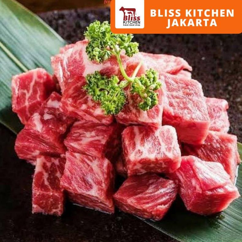 

[BAYAR DITEMPAT] Saikoro Beef Wagyu Meltik Cubes Steak 2cm2cm pack 250gr