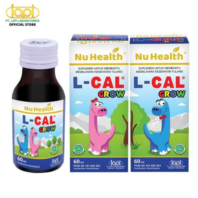 Nu Health L-Cal Grow Vitamin D, Vitamin K, Kalsium - Daya Tahan Tubuh