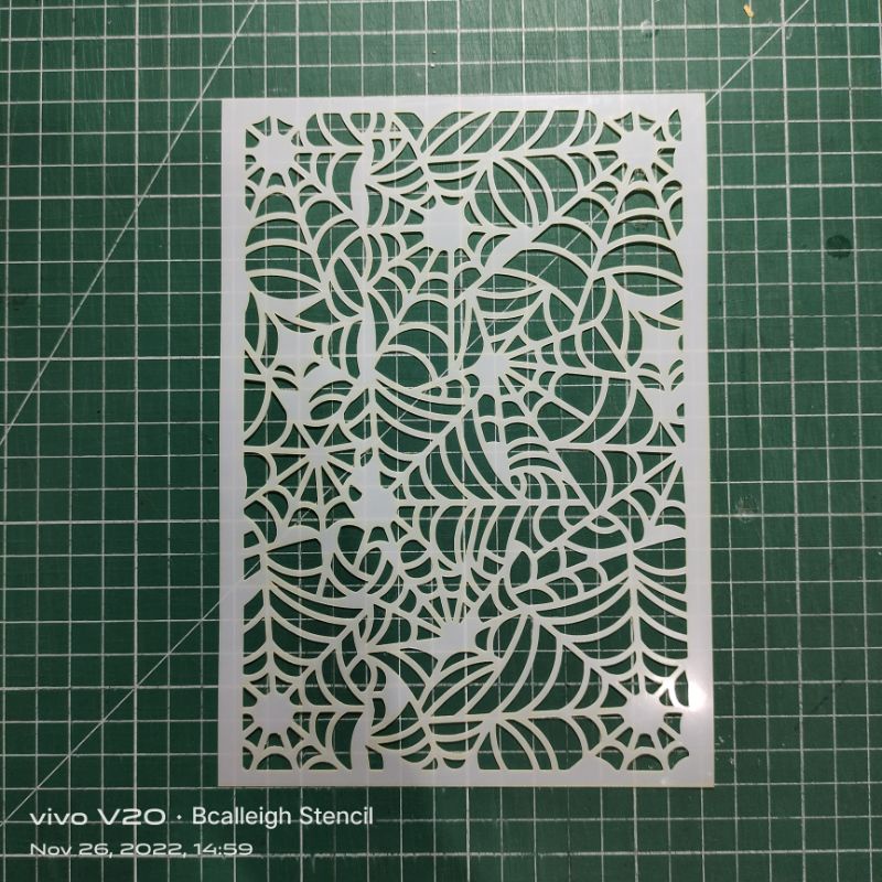

Cetakan (Stencil) Pattern Jaring Laba-laba (Cob Web) Ukuran A5
