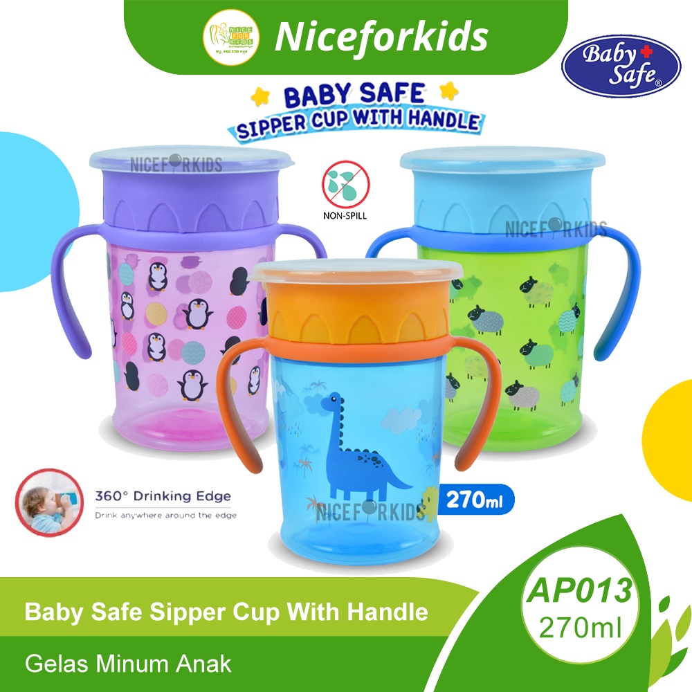 Baby Safe Sipper Cup With Handle 270ml (AP013) / Gelas Minum Anak  / Gelas Anak dengan Pegangan