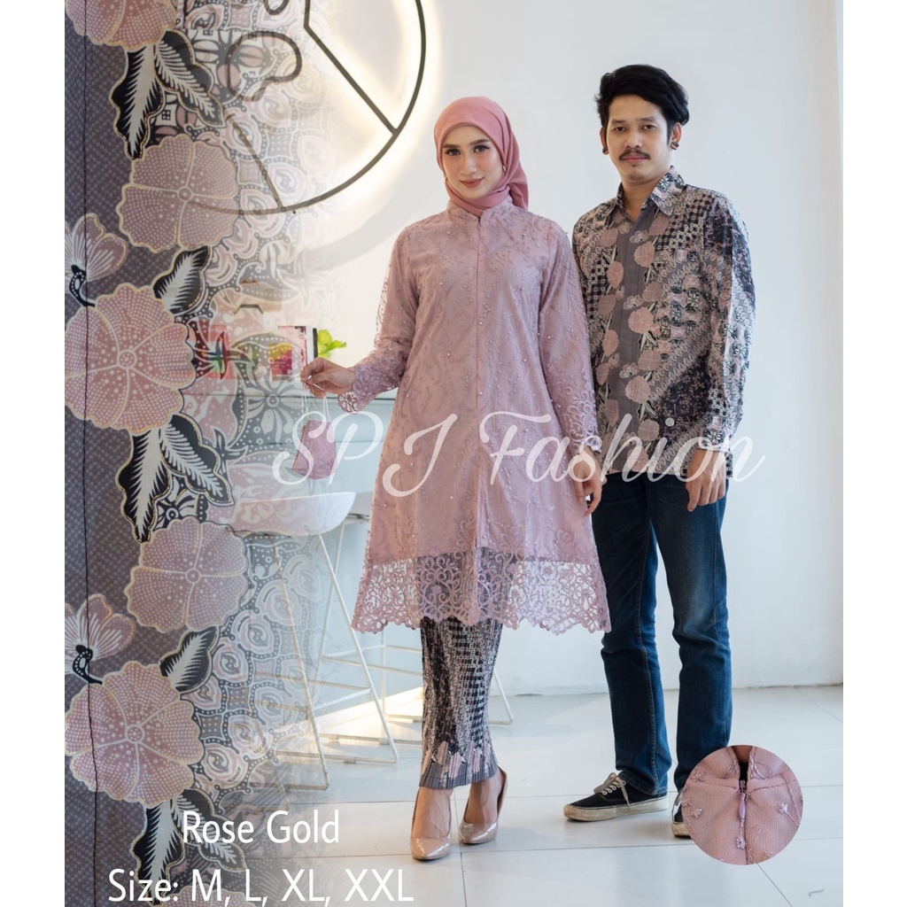 NEW MODEL STELAN KEBAYA TUNIK BATIK COUPLE MODERN TERBARU /OUTFIT KONDANGAN COUPLE BEST SELLER BY SPJ FASHION