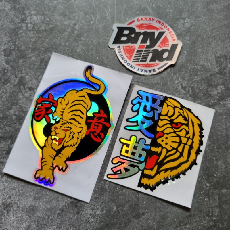 STICKER Stiker HARIMAU KANJI JEPANG Cutting