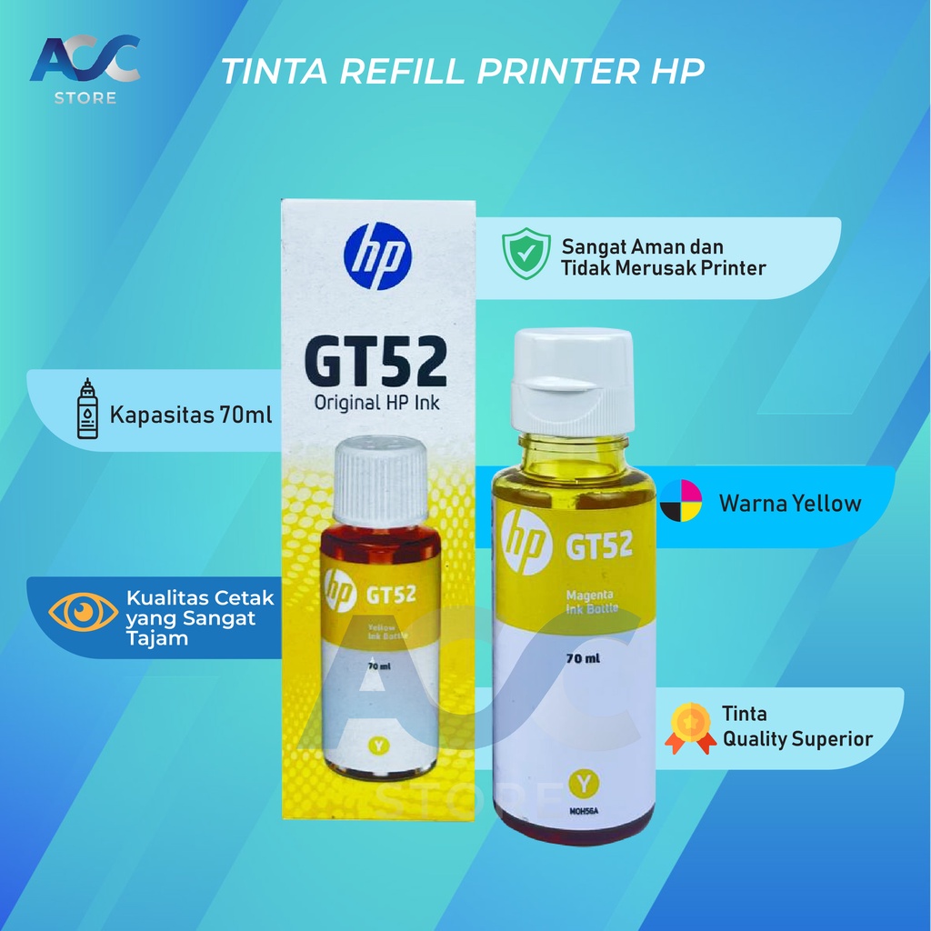 1 SET 4 PCS Tinta HP GT53 GT52 Isi Ulang Printer GT5810 GT5820 New