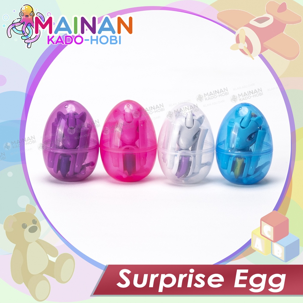 MAINAN ANAK DEFORMATION EGG TRANSFORMASI TELUR SURPRISE EGG UNICORN KUDA PONI