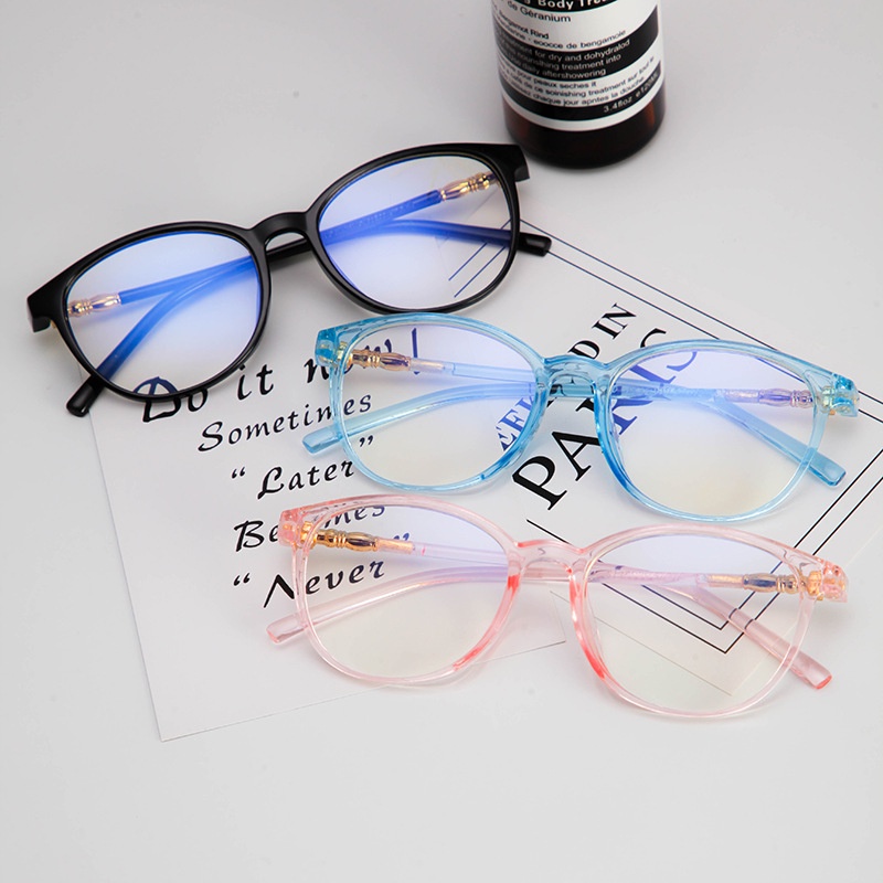 (YUZHU) Kacamata Bingkai Oval Transparan Modis Untuk Wanita Korea Fashion Bingkai Transparan Anti Blue Light Eyeglasses