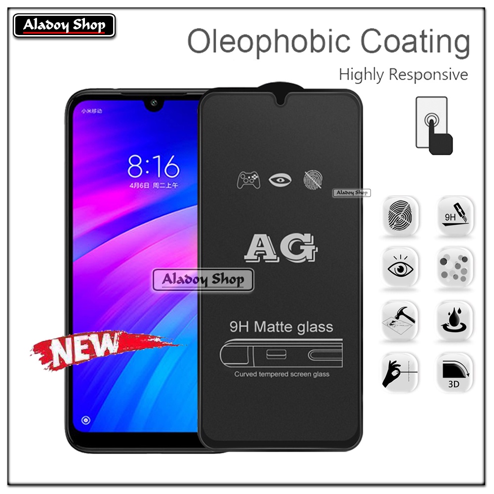 Paket 3IN1 Tempered Glass Layar Matte Anti Glare XIAOMI REDMI 7 Free Tempered Glass Camera dan Skin Carbon