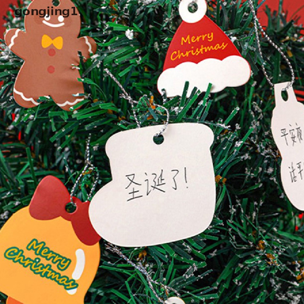 Ggg 14pcs Merry Christmas Tag Label Kado Gift Wrapping Kertas Kraft Gantung ID