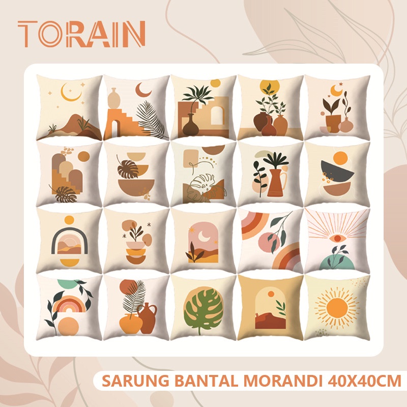 TORAIN 40x40cm Sarung Bantal Geometris Bunga Abstrak Ringan Hiasan Sofa