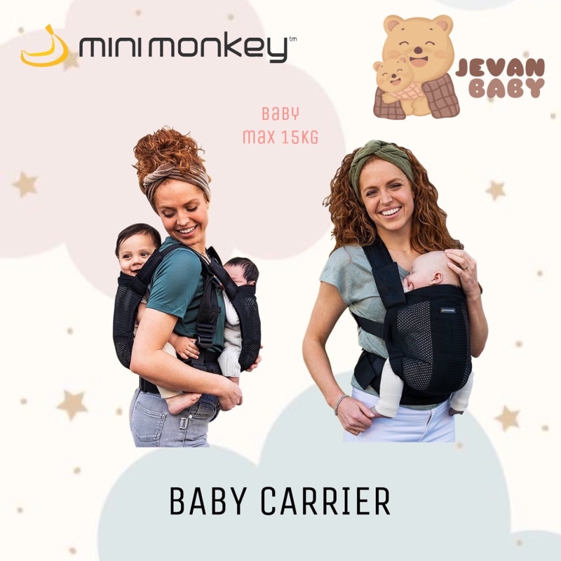 READY Mini Monkey Baby Carrier Soft Structured Carrier / Gendongan MiniMonkey