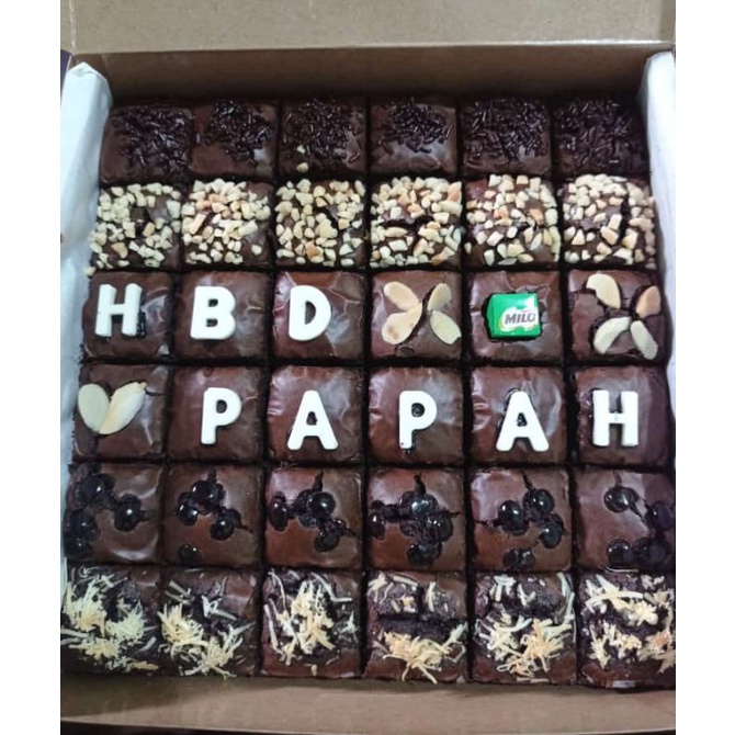 Fudgy Brownies 36 Bites/pcs (GRATIS 8 HURUF)