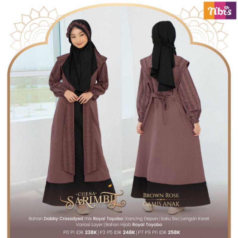 CHESA SARIMBIT NIBRAS TERBARU 2023 BROWN ROSE GAMIS NIBRAS COUPLE KELUARGA CHESA SARIMBIT NIBRAS