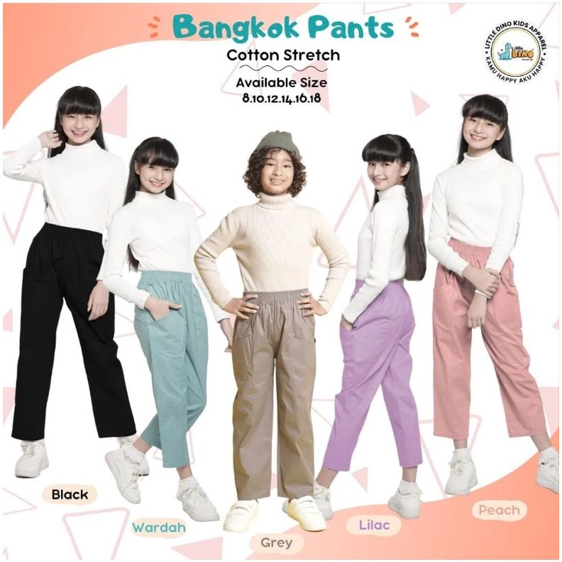 Celana catton strech anak/celana panjang anak perempuan/kulot anak/celana anak tanggung/OOTD anak