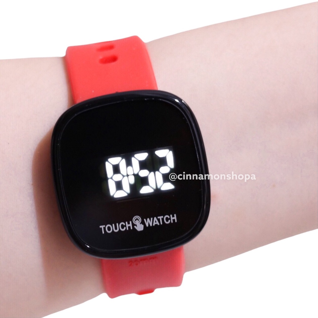 Jam tangan LED touch watch layar sentuh smartwatch tali rubber karet wanita pria