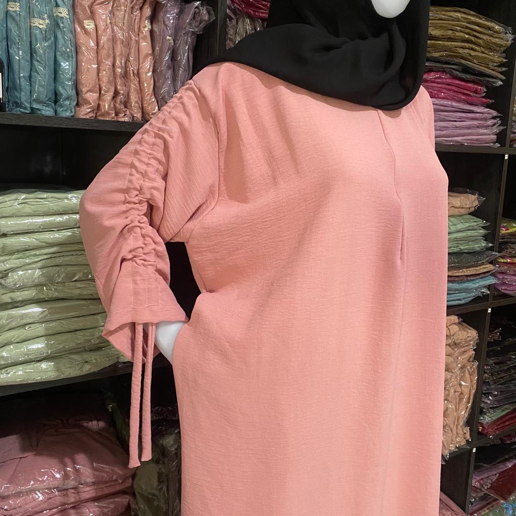 Daster Panjang Bahan Crinkle / Long Dress Basic Daily Arumi