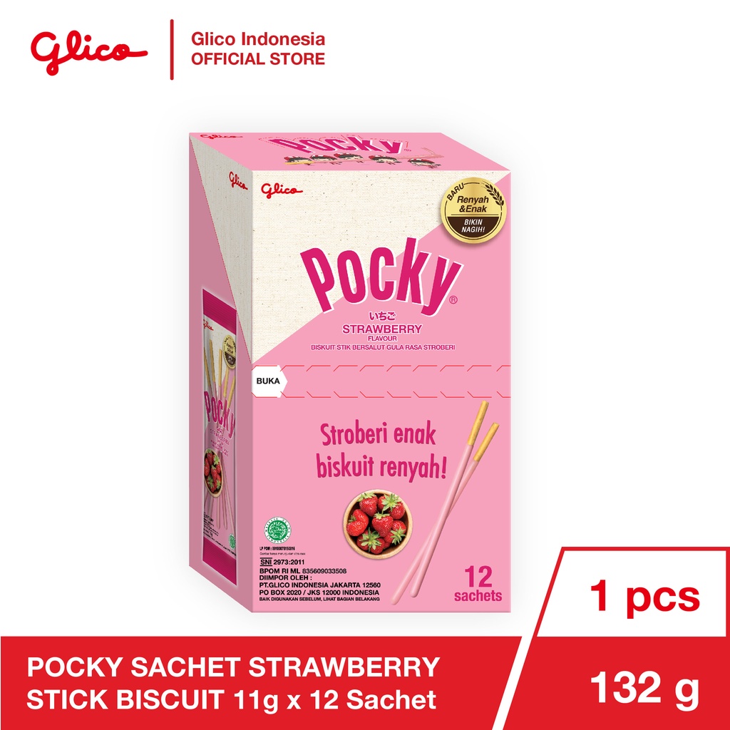 

Glico Pocky Sachet Strawberry Stick Biscuit 132g