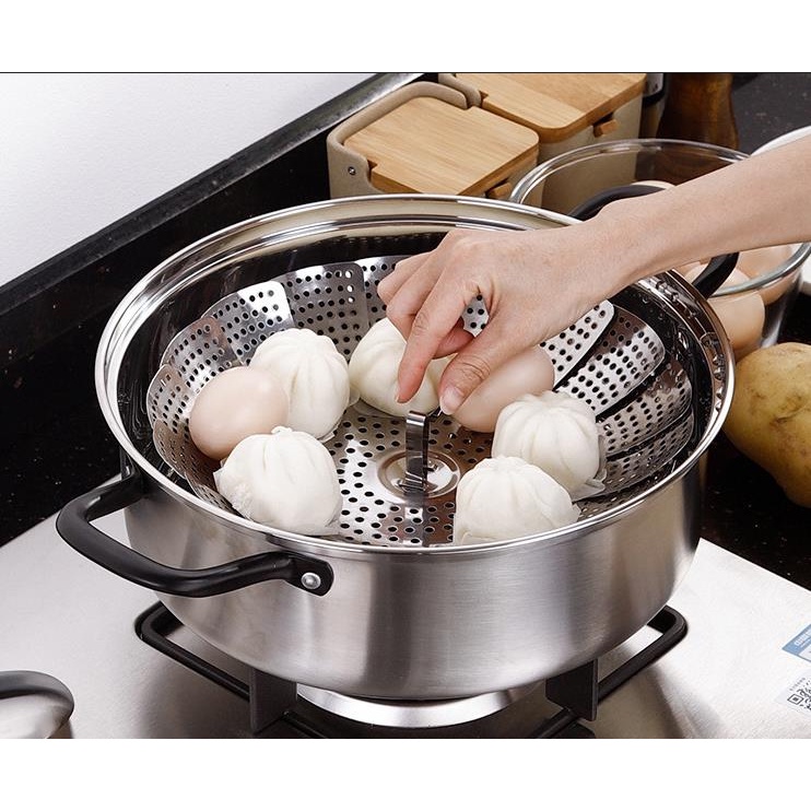 Alat Kukus Stainless Steel Flexible 17 - 26 CM - Kukusan Serbaguna / Kukusan Steamer