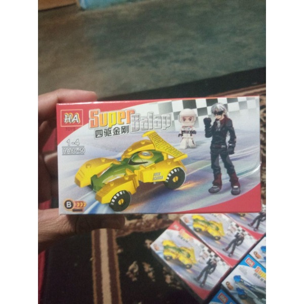 Lego mini 4wd ukuran kecil gambar di box sama isi kadang beda