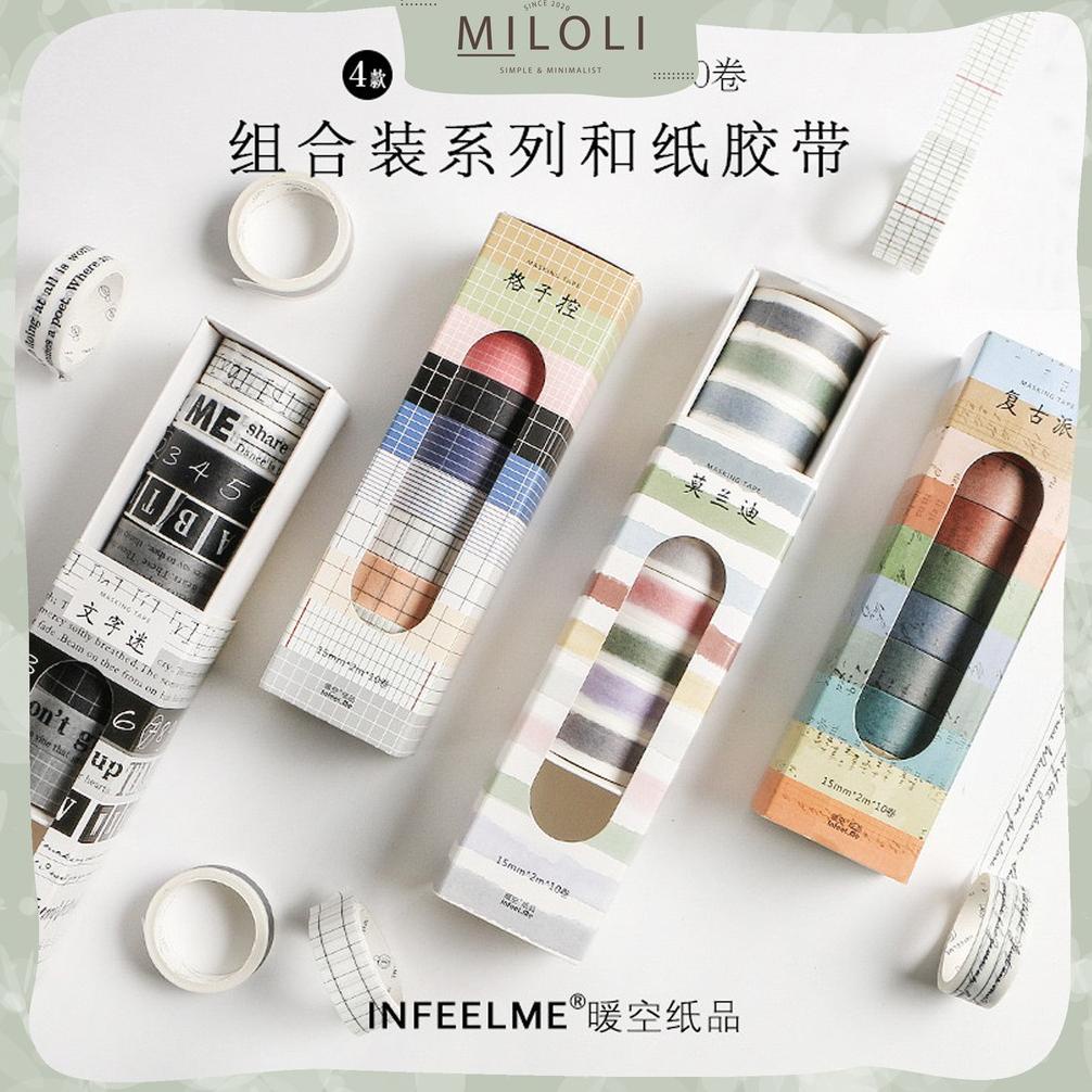 

BISA COD [MILOLI] 10 Rolls NEW STYLE Washi Tape Deco Masking Tape Jurnal DIY Scrapbook - A0006
