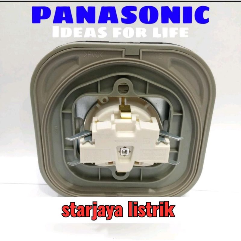 STOP KONTAK SINGLE NON CP DAN CP PUTIH + WEATHER PROOF PANASONIC
