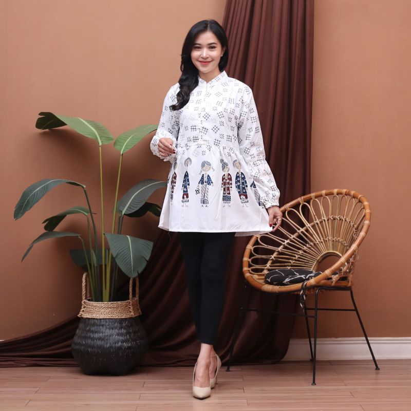 ATASAN WANITA / BLOUSE BATIK BU TEJO /  BAJU KERJA WANITA MODERN