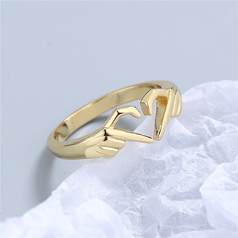 Cincin Tangan Romantis Dari Hati Cinta Sawit Geometris Gerakan Cinta Pasangan Fashion