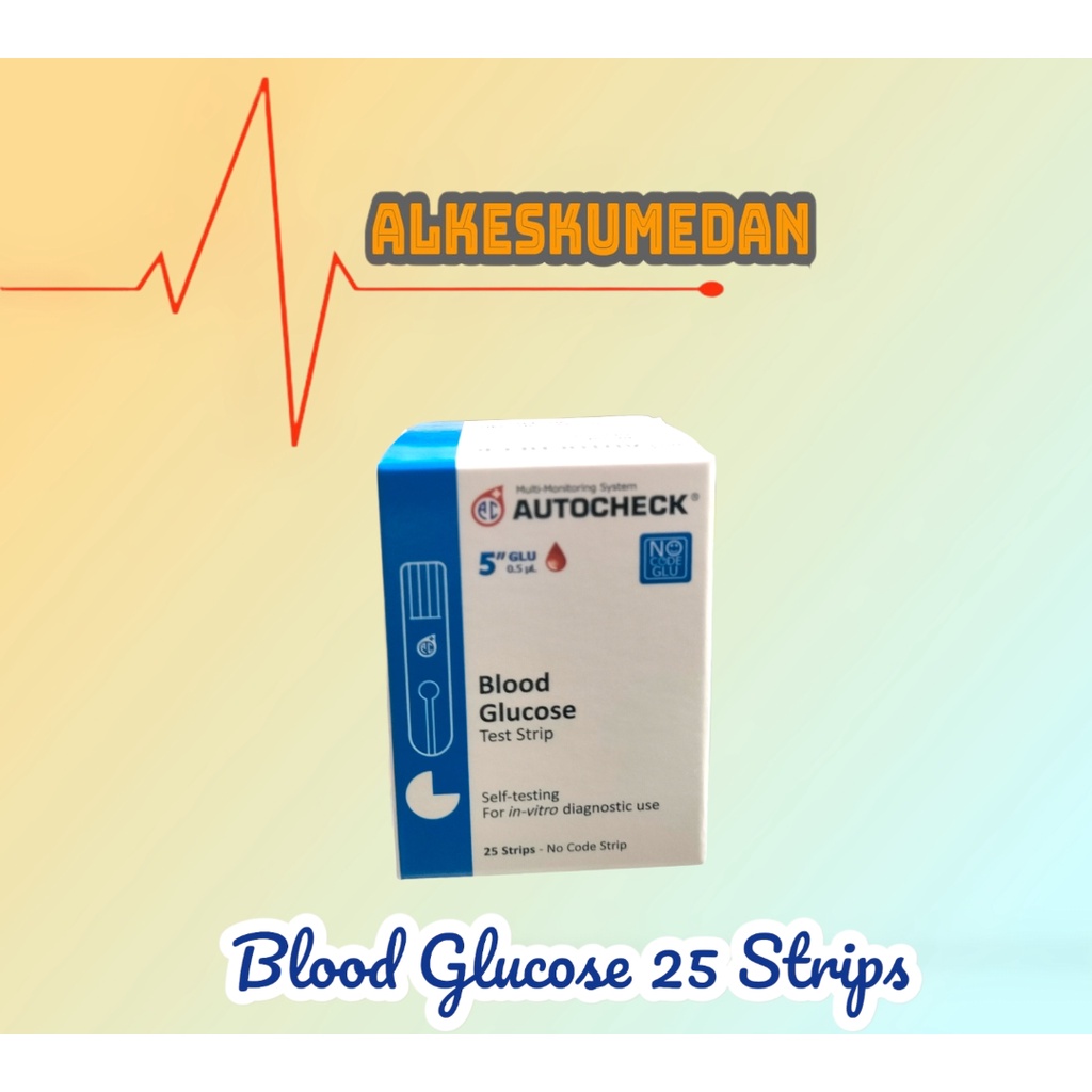 BLOOD GLUCOSE AUTOCHECK TEST STRIP 25S ALAT TES GULA DARAH ALAT CEK GULA DARAH DIABETES