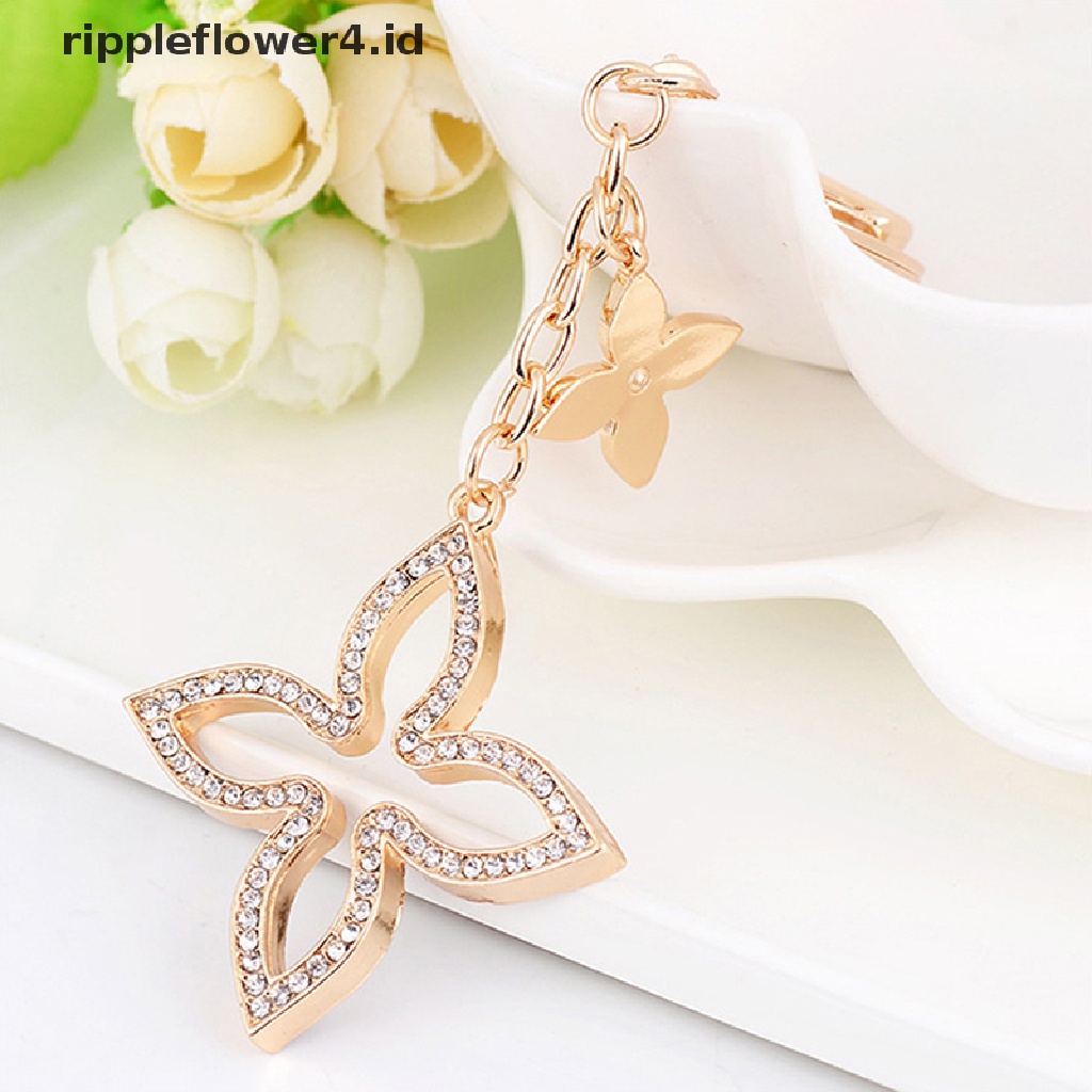 {rippleflower4.id} Korea Kreatif Semanggi Gantungan Kunci Mobil Liontin fashion Liontin Tas Cantik Halus~