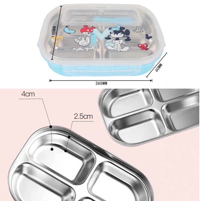 children stainless lunch box kotak makan sekat anti karat anak