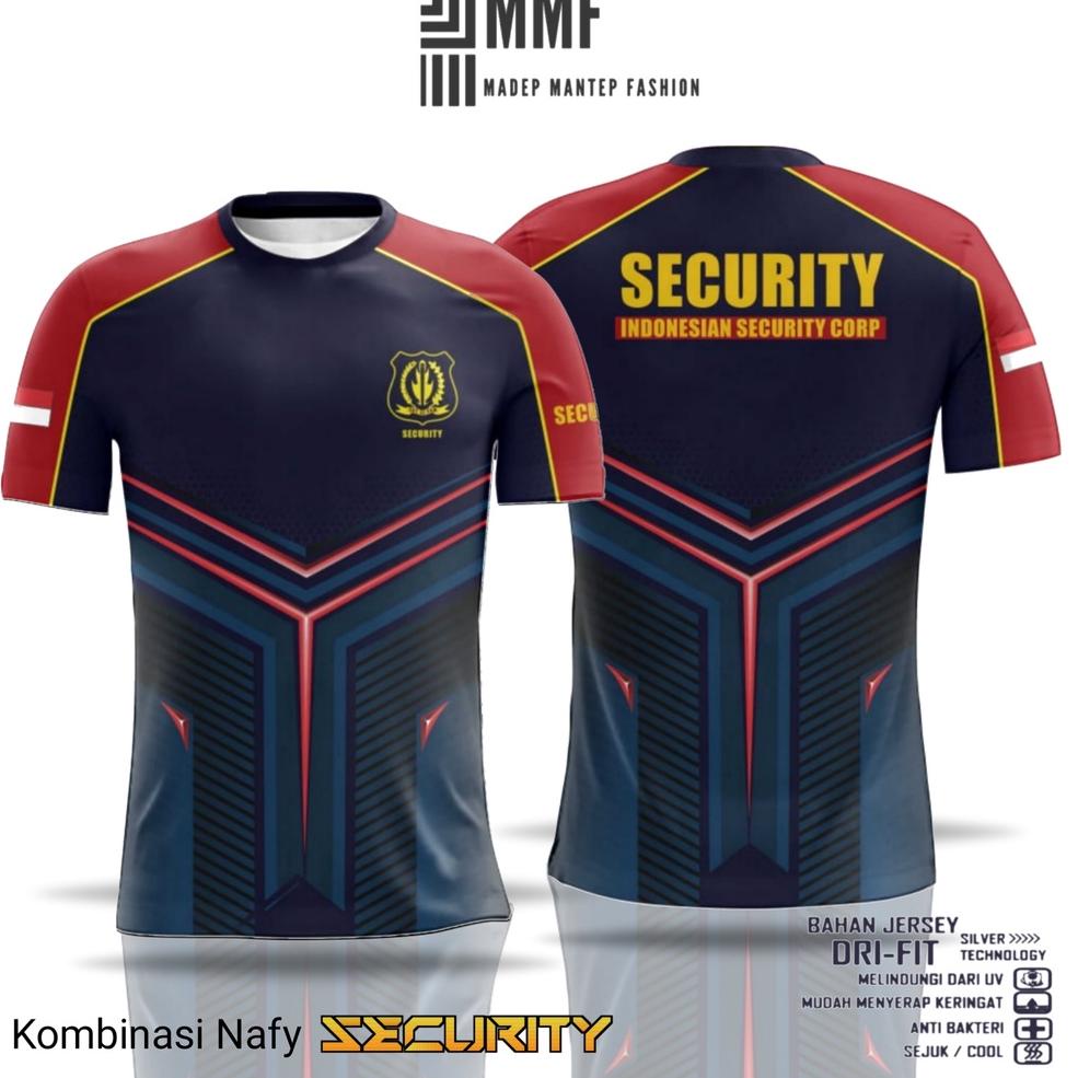 [G-S3S-㊚] Kaos Security Satpam DRYFIT FULL PRINTING Terbaru Kaos Jersey Security Full Printing Kaos 