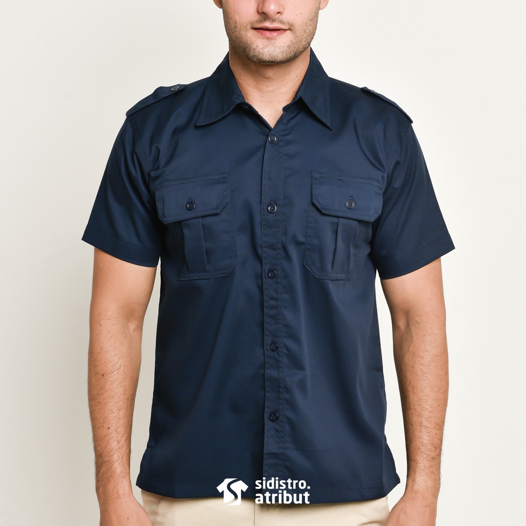 KEMEJA SERAGAM LENGAN PENDEK PRIA - KEMEJA LAPANGAN PENDEK - KEMEJA SAFARI PENDEK