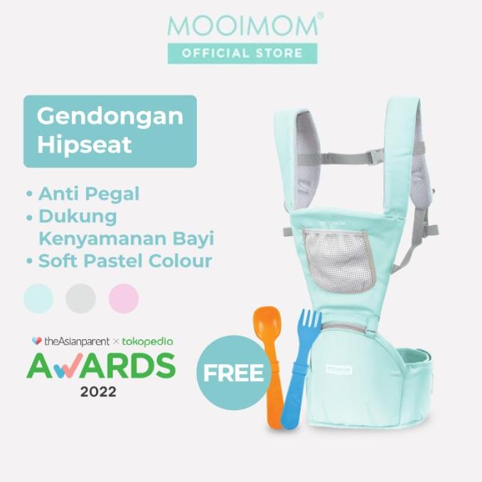 MOOIMOM Casual Hipseat Carrier Gendongan Bayi Depan - 3 - 36 Bulan,Merah Muda
