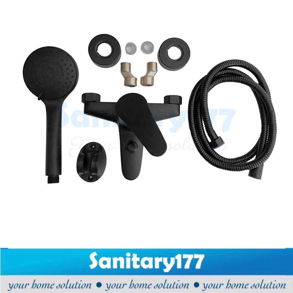 Kran panas dingin HITAM bathtub 801A-keran air shower mandi black matte bakip stenlis stainless mixer hot cold