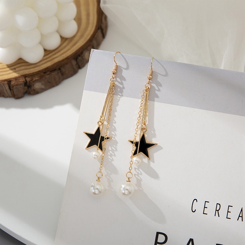 Anting Mutiara Bintang Panjang Untuk Gadis Ladys Ear Studs Fashion Korea Aksesori