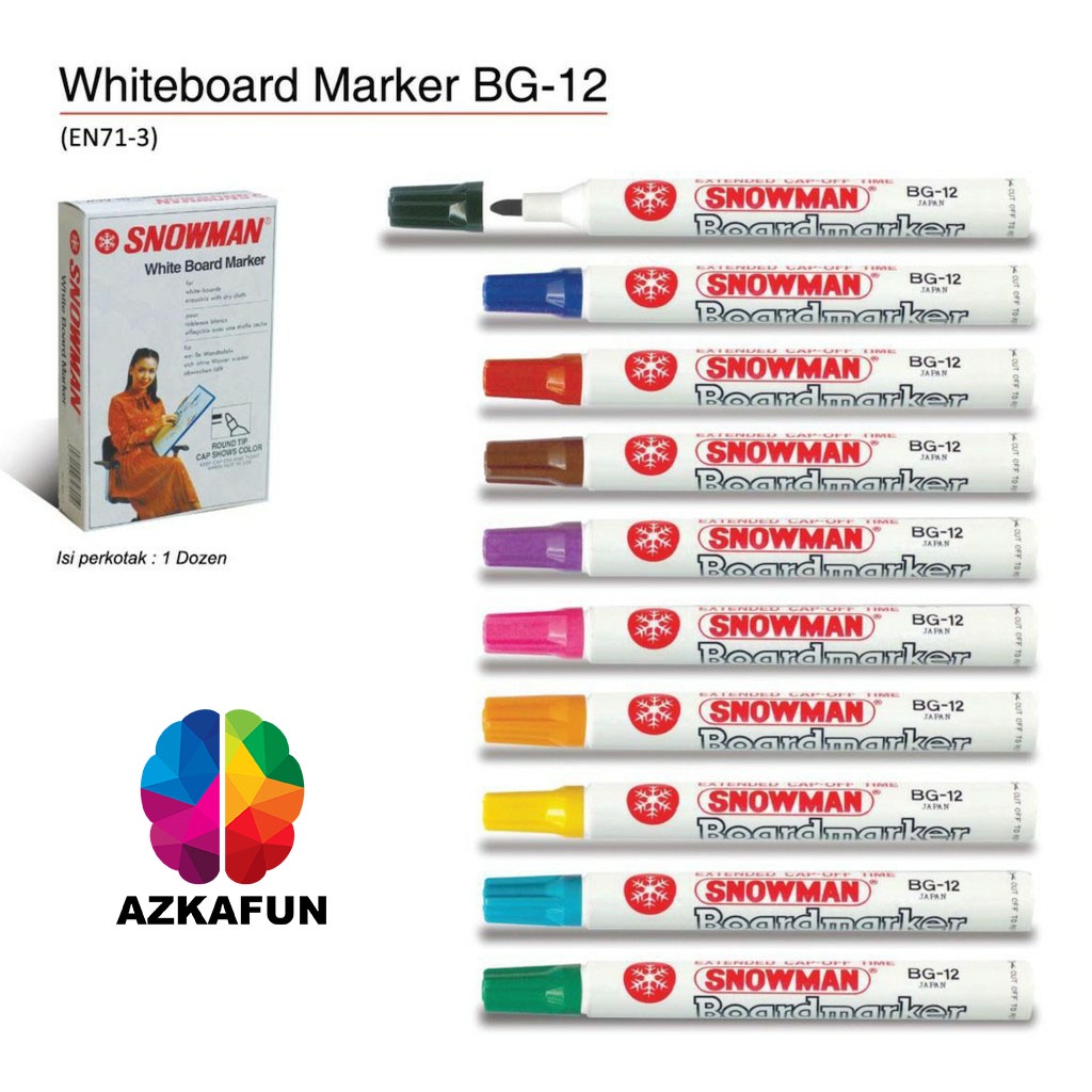 

Spidol Whiteboard SNOWMAN BG-12 Boardmarker - Single