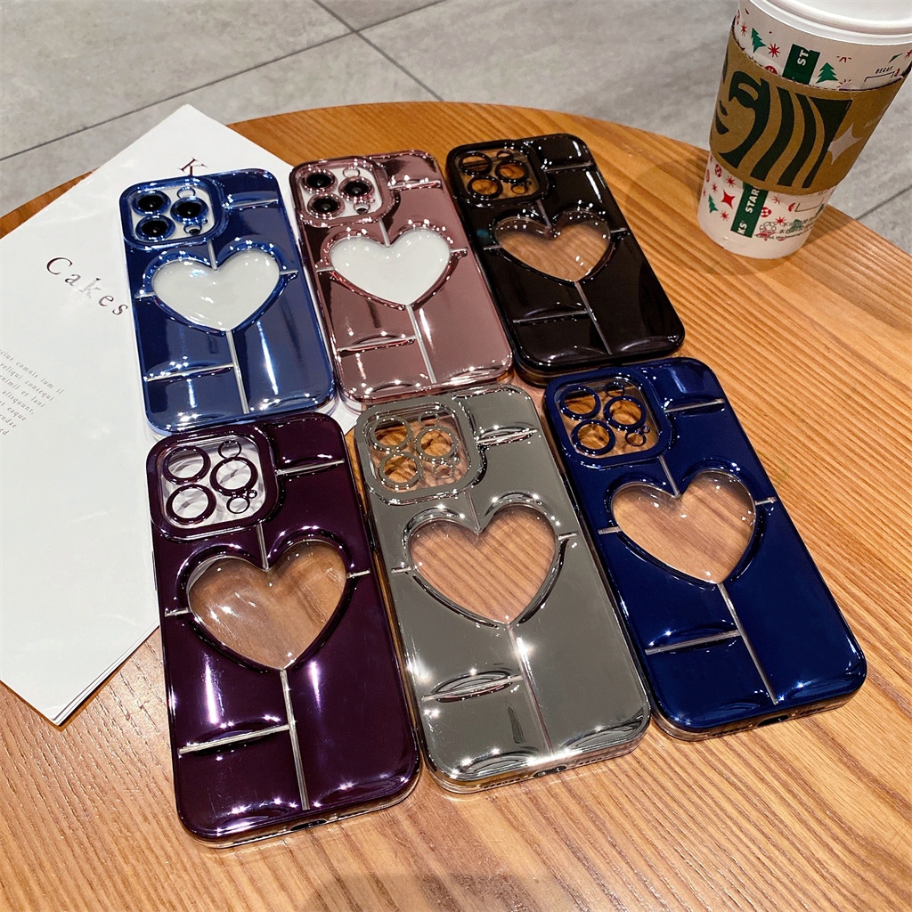 Luxury Aesthetic pelindung kamera Untuk case iPhone 14 Pro Max Plus casing iphone 13 12 Pro Max 14 plus shockproof electroplated Bahan Soft case